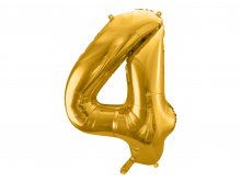 Folinis balionas "4", auksinis (86cm)